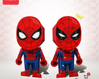2-Pack Spiderman Papercraft Templates PDF, Printable DIY Papercraft, Paper Doll, Digital Download, Fan Art | Dmand: Mini Papercraft