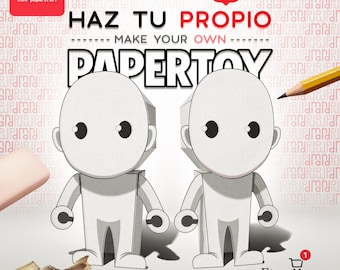 2 Pack White Papertoy Templates PDF, Design Your Own Papertoy, Printable DIY Papercraft, Digital Download | Dmand: Mini Papercraft