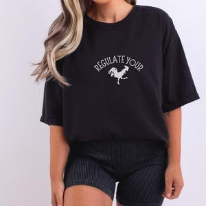 Regulate Your Rooster Embroidered Sweatshirt, Funny Farm Hoodie, Sassy Comfort Colors Shirt, Trendy Embroidered Crewneck, Graphic Tee Gift