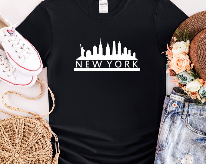 New York memory T-shirt,New York Crewneck, New York Pullover for him, Handmade New York City Design, Adult Unisex Trendy nyc Shirt