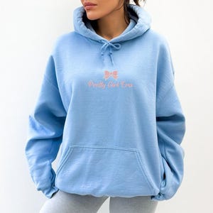 Pretty Girl Era Embroidered  Sweatshirt, Embroidered Aesthetic Pullover, Cute Crewneck, Girl Soft Comfort Colors Sweatshirt, Trendy Shirt