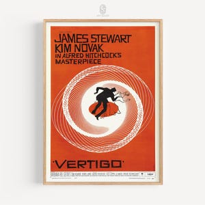 Vertigo Film Poster, 1958 | Iconic Movie Poster, Classic Cinema Art, Alfred Hitchcock, Downloadable Art