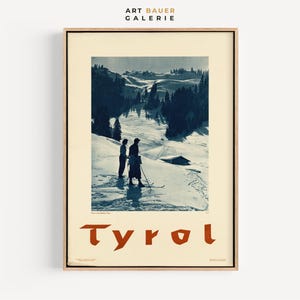 Tyrol Skiers Poster, 1920s | Retro Ski Art, Alpine Poster, Winter Sports Decor, Digital Download