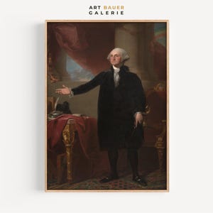 George Washington | Gilbert Stuart, 1796 | Washington Portrait, American History Art, Historical Artwork, Digital Art
