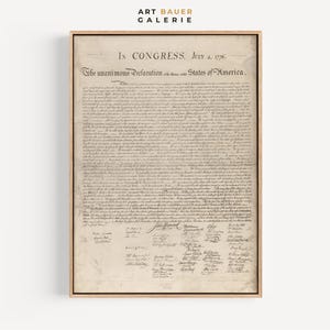 United States Declaration of Independence, 1776 | American History Art, Founding Fathers Art, Liberty Art, Digital Print