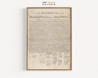 Declaración de Independencia de los Estados Unidos, 1776 / Arte histórico estadounidense, Arte de los Padres Fundadores, Arte de la Libertad, Impresión digital