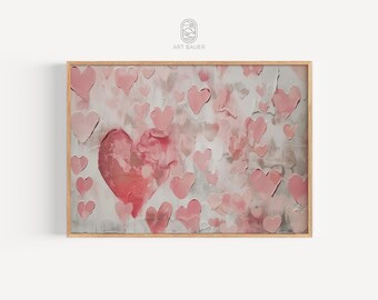 Herzen Ölgemälde Druck, Küchen Dekor, Valentinstag, digitale Kunst, printable Download | “Das Ständchen der Liebe”