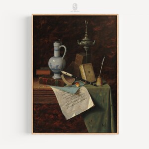 My Gems, William Harnett | Still Life Print, Gift for Musician, Vintage Realism Painting, Digital Art Download (1888)