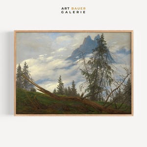 Szczyt Góry z Unoszącymi się Chmurami | Caspar David Friedrich, 1835 | Sztuka Niemiecka, Krajobraz Górski, Sztuka Przyrody, Sztuka Cyfrowa
