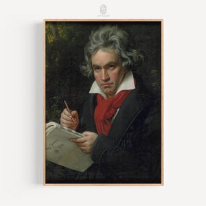 Beethoven with Manuscript of Missa Solemnis | Stieler, 1820 | Classical Music Art, Beethoven Portrait, Digital Download