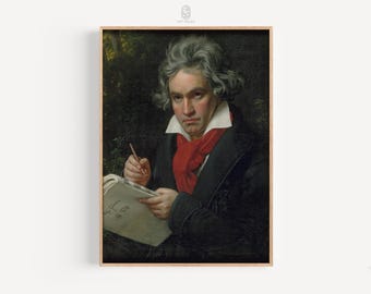 Beethoven con manuscrito de Missa Solemnis / Stieler, 1820 / Arte musical clásico, Retrato de Beethoven, Descarga digital