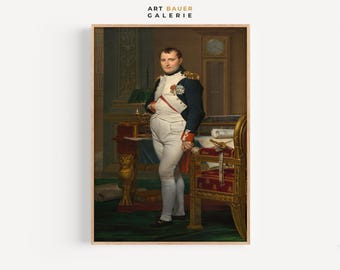 Kejsar Napoleon i sitt arbetsrum på Tuilerierna | Jacques-Louis David, 1812 | Napoleonkonst, historisk konst, digital konst