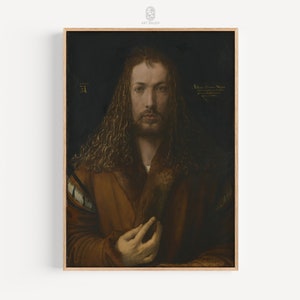 Self Portrait, Albrecht Dürer | Renaissance Print, Detailed Portrait, 16th Century German Art, Digital Download (1500)