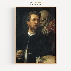 Death Playing the Fiddle | Arnold Böcklin, 1872 | Grim Reaper, Dark Academia, Dark Art, Digital Download