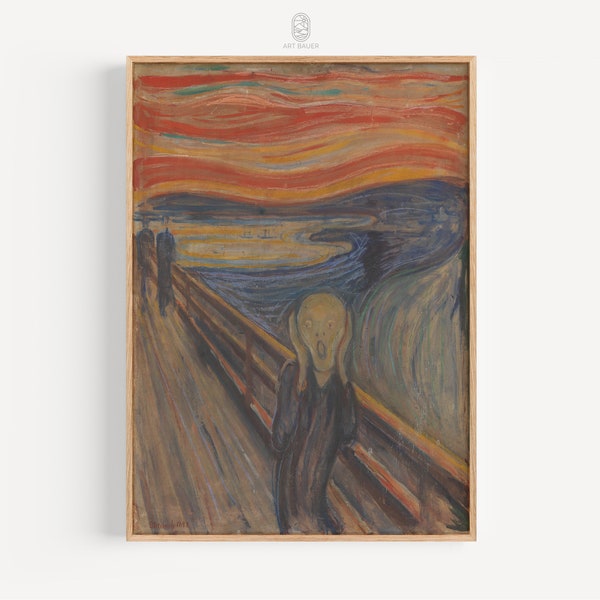 Scream, Edvard Munch | Iconic Expressionist Print, Anxiety Art, Pop Culture Ref, Nordic Art, Digital Download (1893)