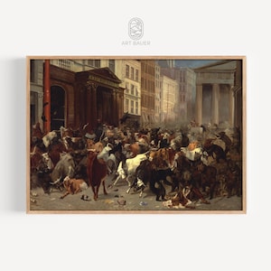 Bulls and Bears in the Market | William Beard, 1879 | Office Decor, Wall Street, Money Print, Stock Market, Digital Art