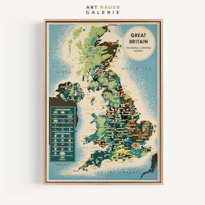 Großbritannien, natürliche und industrielle Ressourcen Poster, 1939 | UK Vintage Karte, Britische Kunst, Digitale Kunst