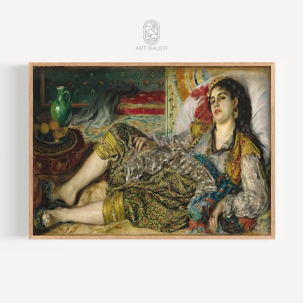 Odalisque, Auguste Renoir | Vintage Oil Painting, French Decor, African Art, Female Form, Digital Download (1870)