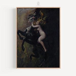 Frenzy | Podkowinski, 1894 | Equestrian Art, Horse Art, Polish Artwork, Dramatic Artwork, Digital Art