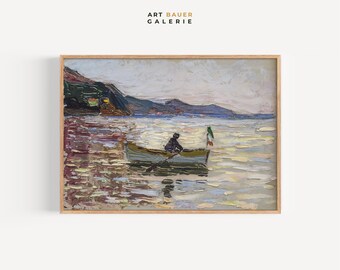 Rapallo Boot im Meer | Wassily Kandinsky, 1906 | Nautical Art, Seascape Print, Boat Painting, Downloadable Print