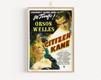 Citizen Kane Movie Poster, 1941 | Vintage Film Poster, Digital Download, Film Noir Poster, Orson Welles