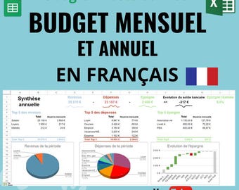 Budget mensuel et annuel en français sur Excel et Google Sheets (facile à utiliser)