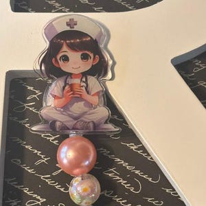 Beaded Badge Reel- Nurse