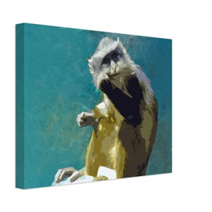 Monkey on Classic Canvas - Monkey, Zoo Animal, Wild Animal, Original Photography, Hanging Printed Artwork