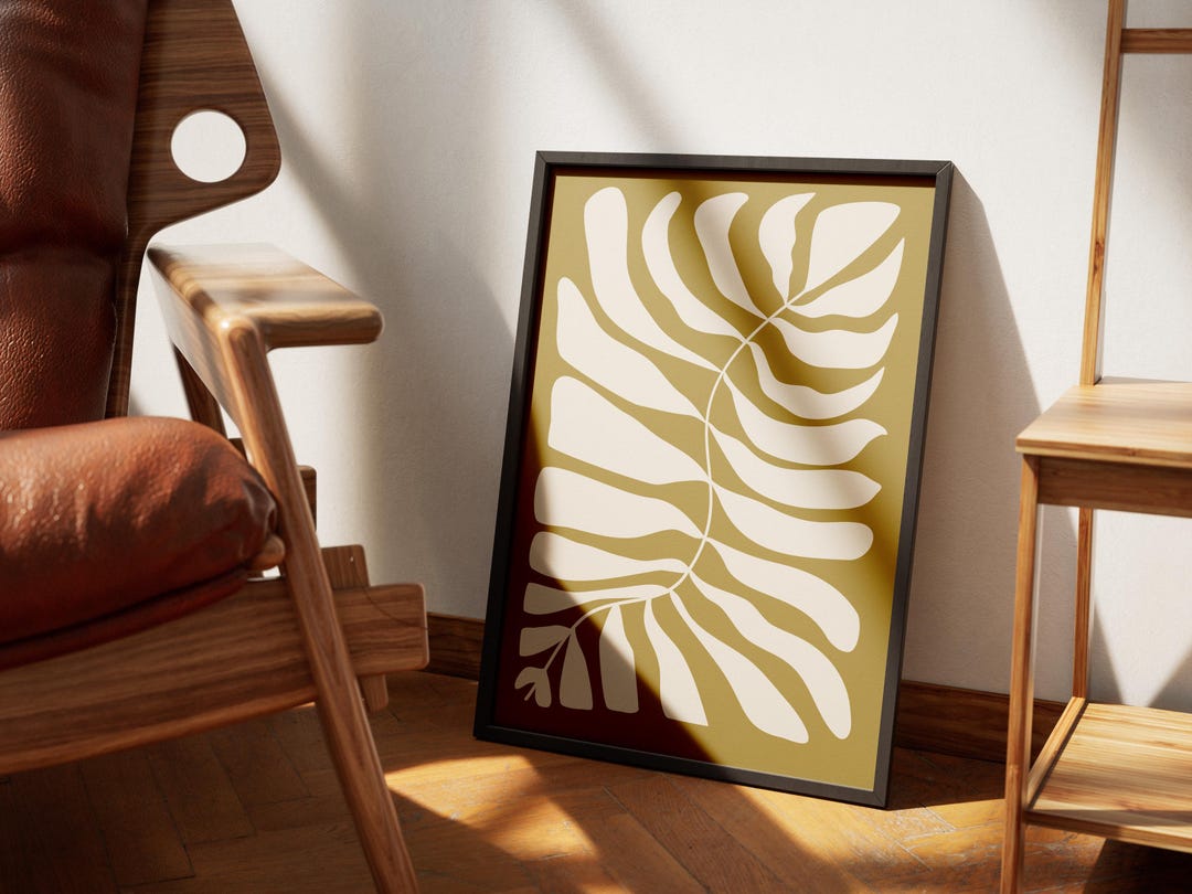 Botanical Art Print: Mustard Yellow Abstract Plant (digital Download ...