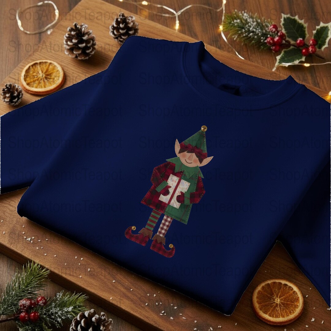 Vintage Patchwork Christmas Elf PNG Digital Art Download - Etsy