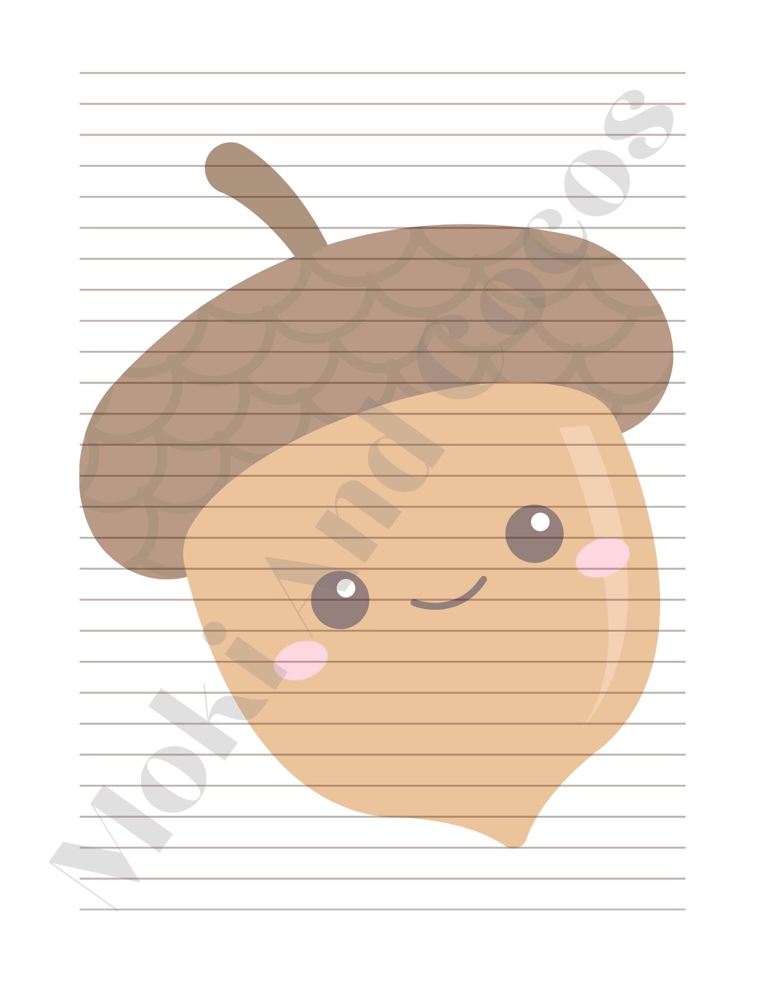 Kawaii Autumn Stationery Set | 10 Cute Printable Pages + BONUS Pattern ...