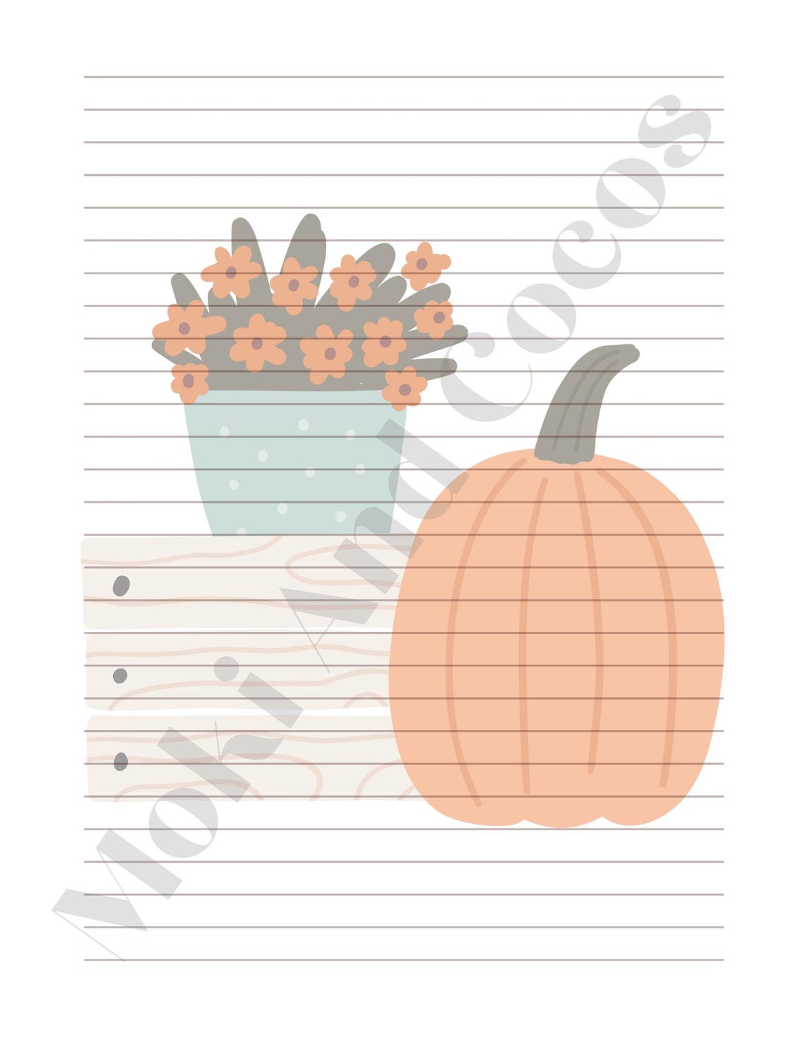 Kawaii Autumn Stationery Set | 10 Cute Printable Pages + BONUS Pattern ...