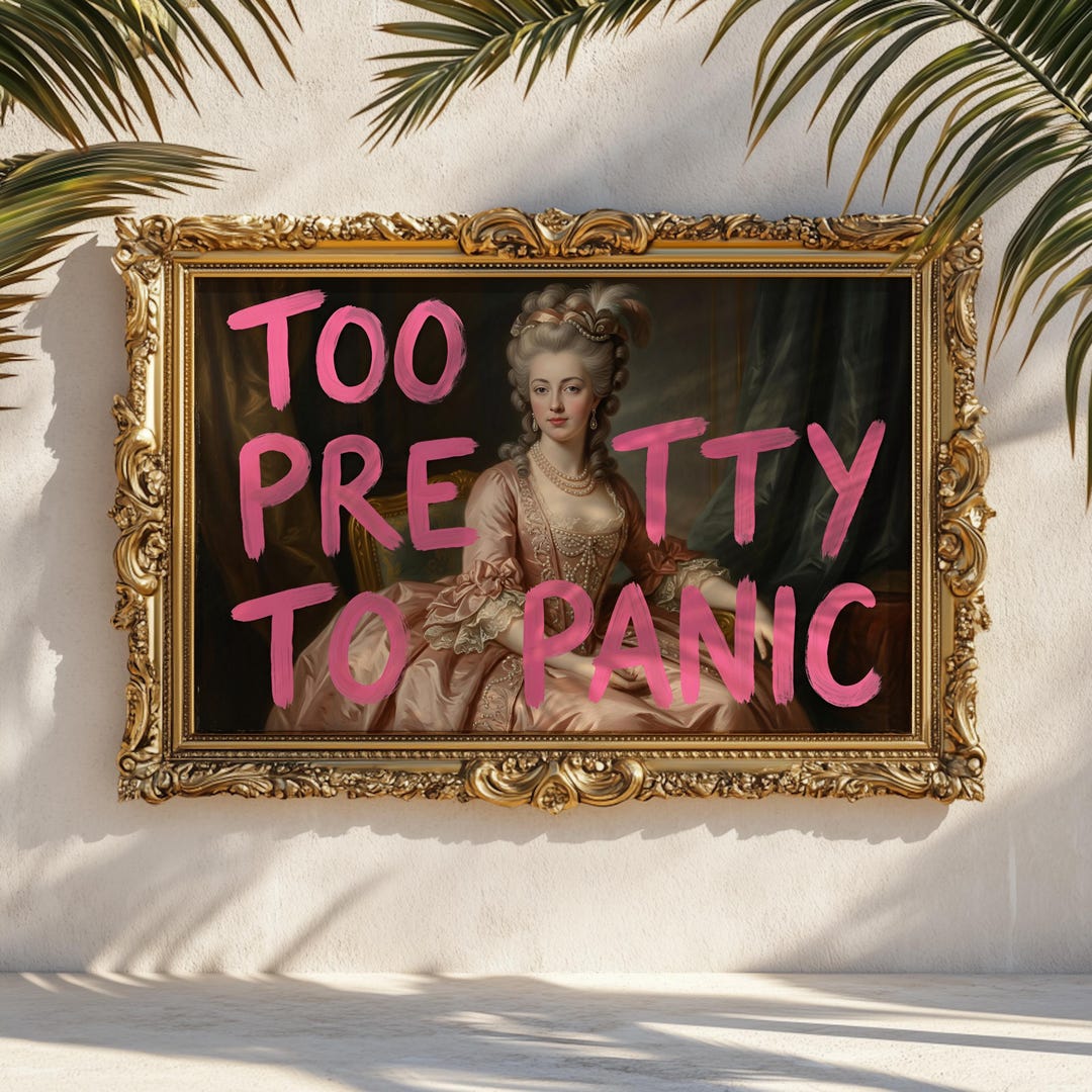 Not Too Pretty Too Pretty to Panic Poster: Pink Quote Wall Art, Coquette Bedroom Decor ...