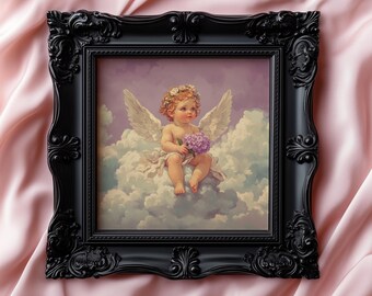 Poster con cherubino pastello: Coquette Lavender Angel Wall Art