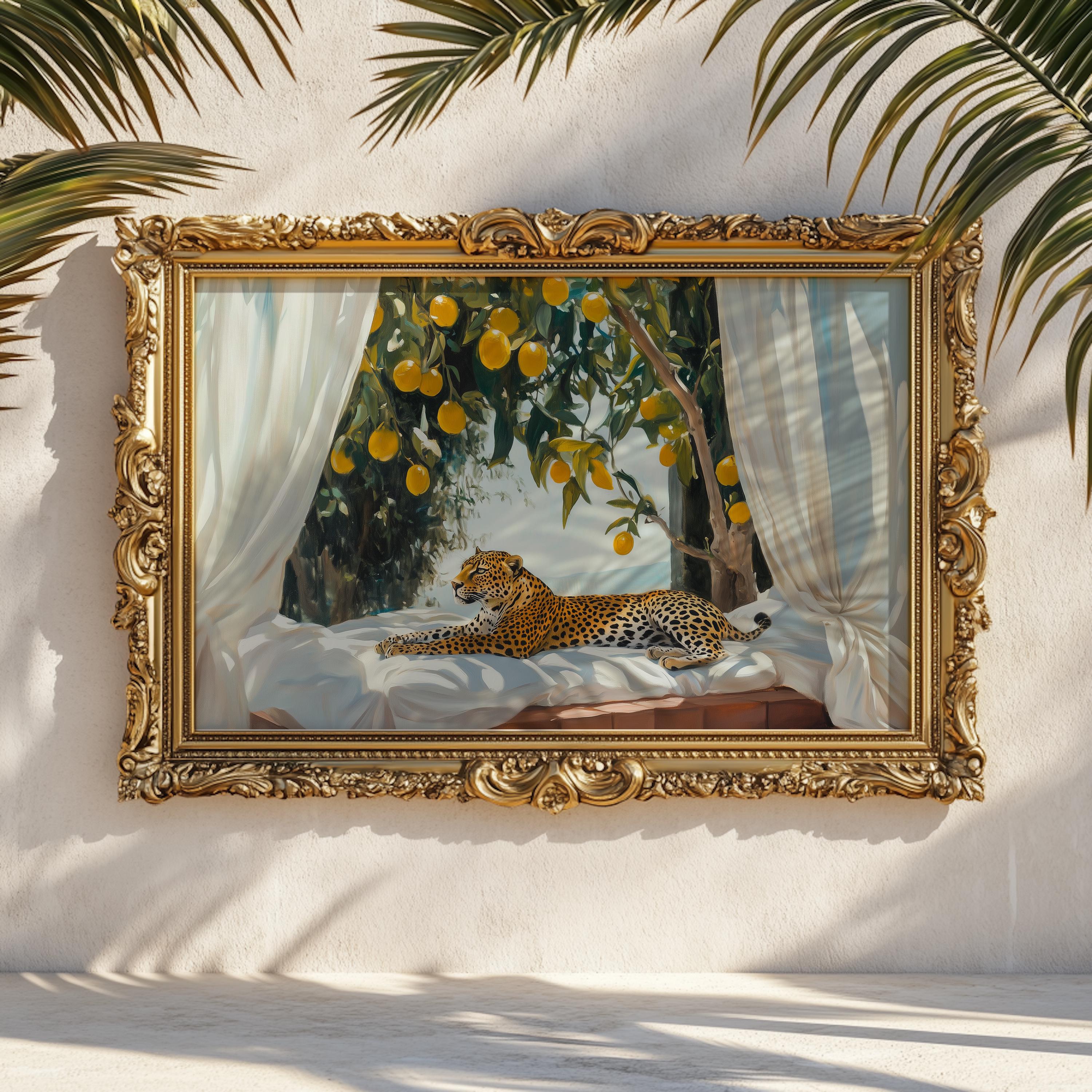 Leopard Under Lemon Tree Print: Tuscan Sunlit Jungle Wall Art - Etsy