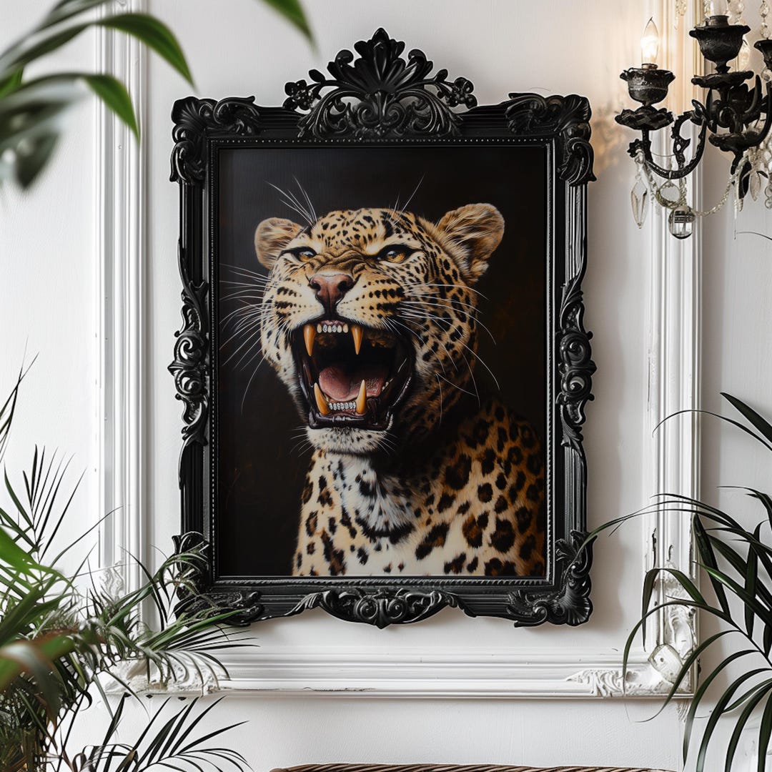 YEESAM ART Pittura A Numeri Fai Da Te 50x40 Cm - Ghepardo Pantera Leopardo Su Tela, Kit Completo Con Pennelli E Colori Acrilici - 3
