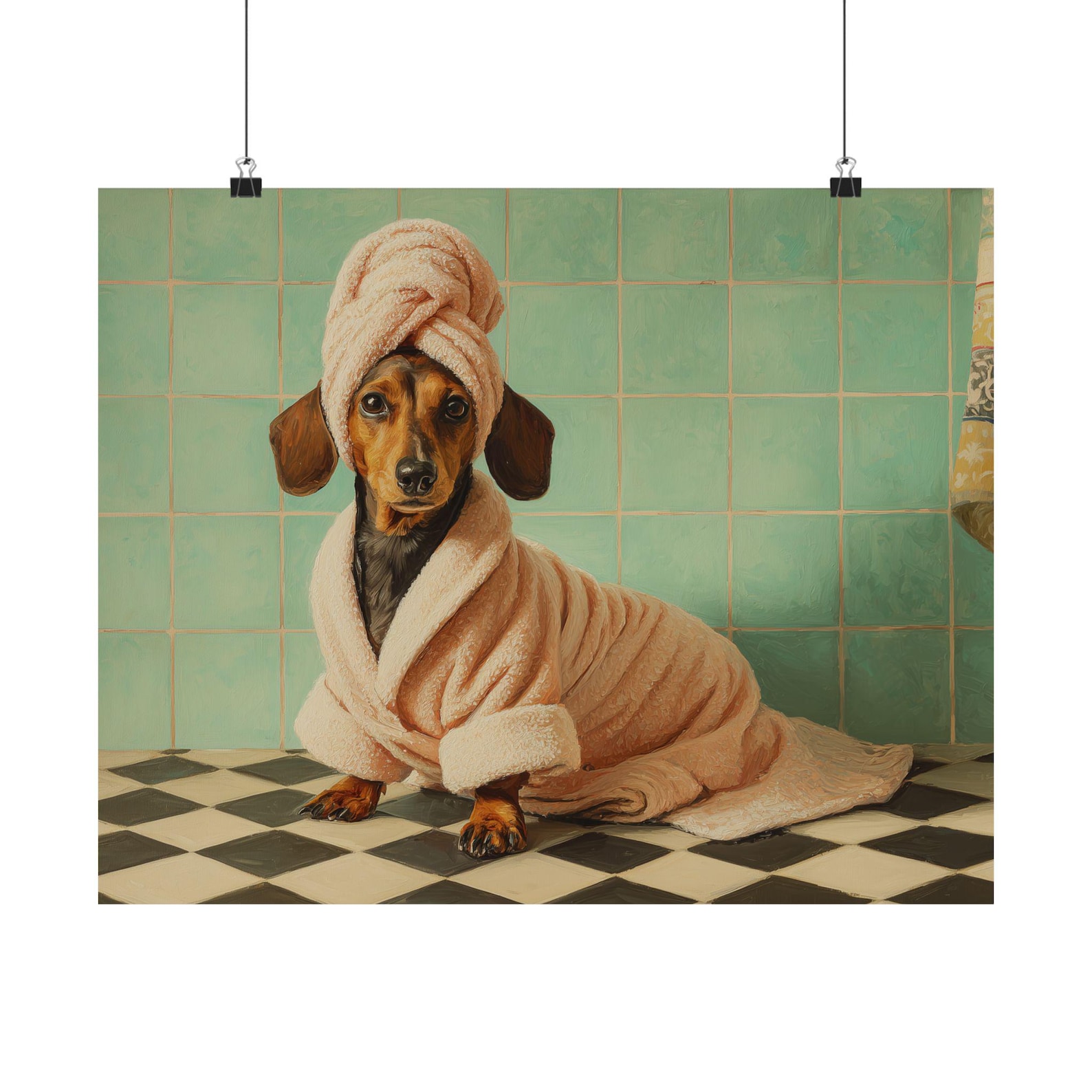 Spa Day Dachshund Art Print: Funny Wiener Dog Bathroom Decor - Etsy