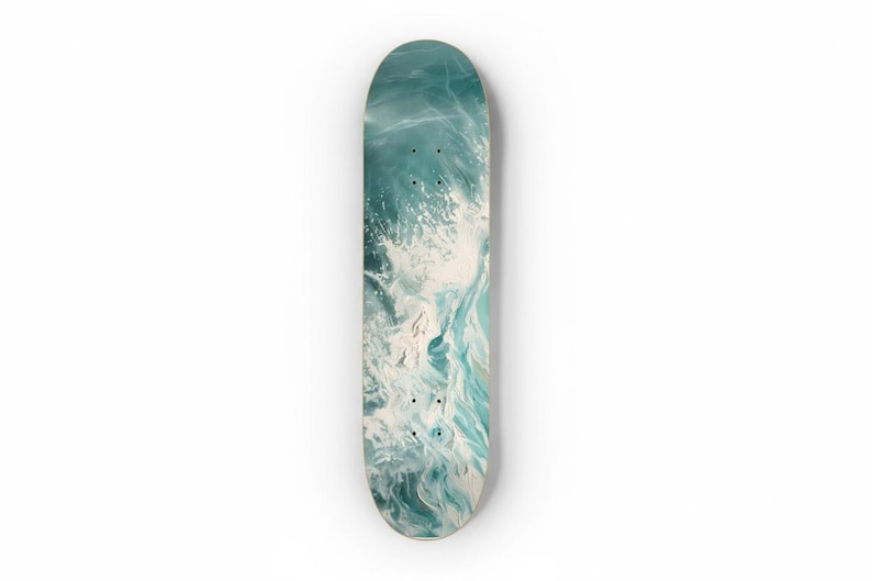 Ocean Skateboard Deck Duo: Waves and Sand Beachy Wall Art Decor Waves only