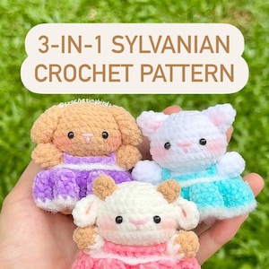 3-in-1 Sylvanian family/Calico Critters Crochet Pattern