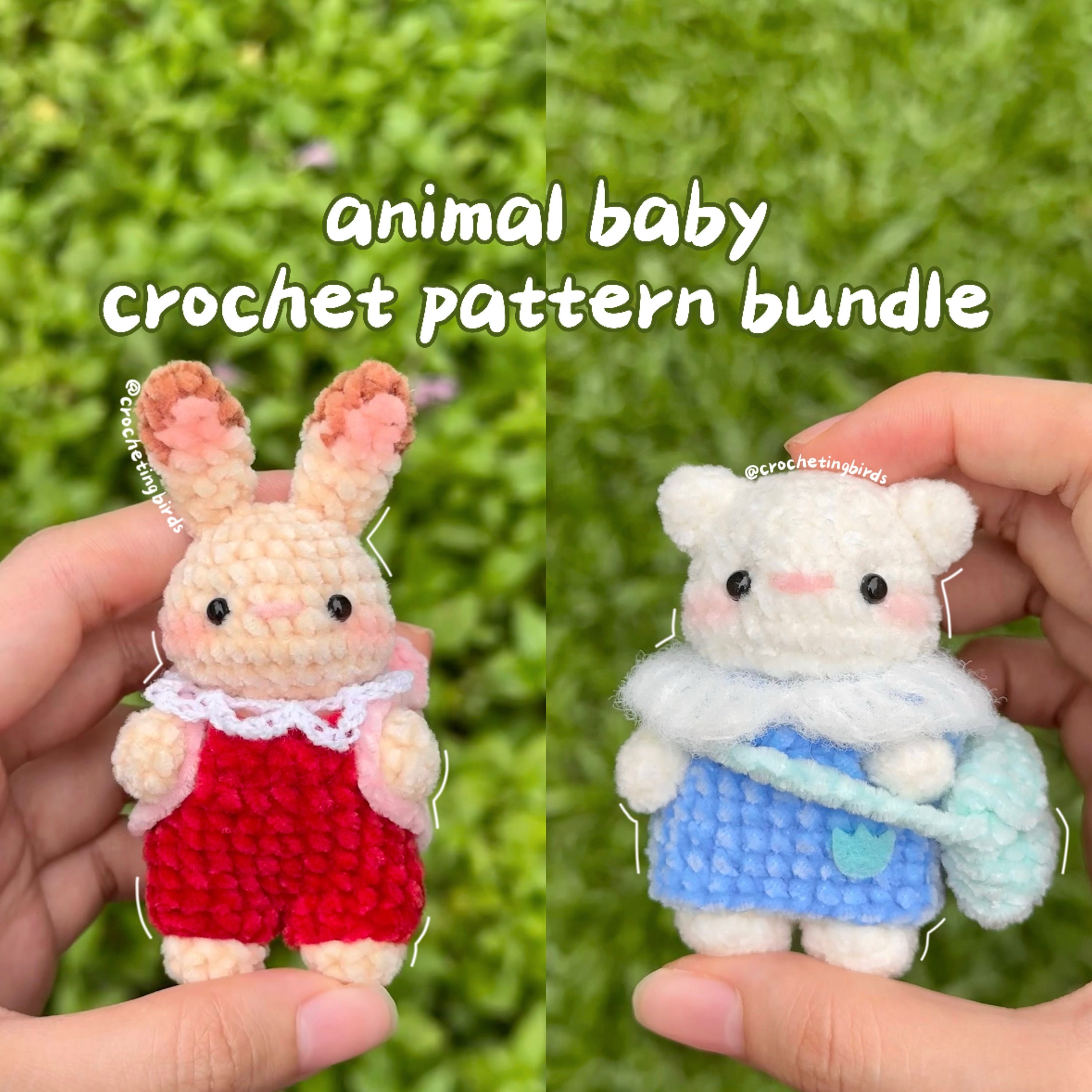 2-in-1 Animal Baby Crochet Pattern Bundle