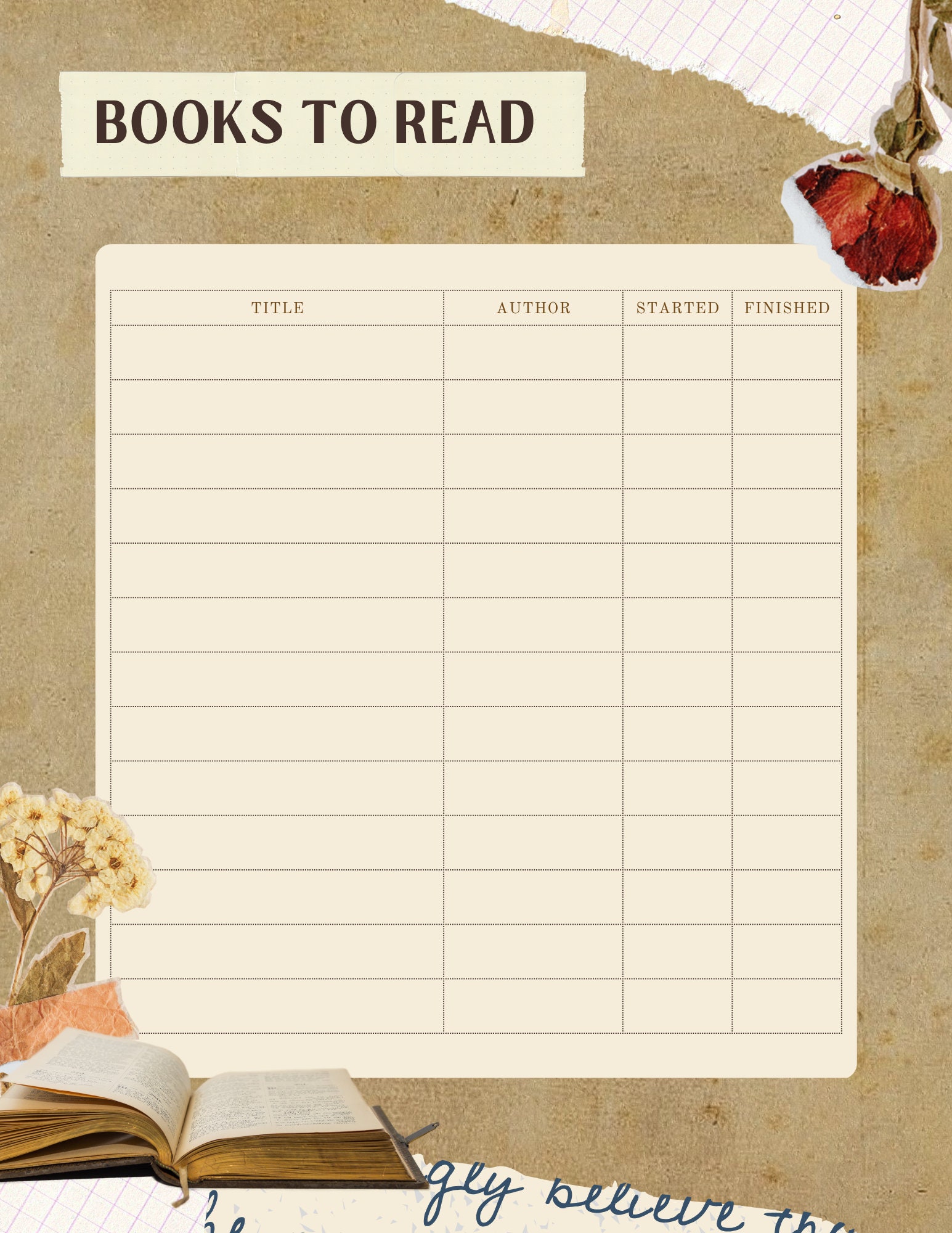 Reading Journal Aesthetic~ Book Reviews~ Digital Download - Etsy