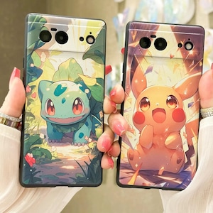 Funda de teléfono con dibujos animados de anime kawaii para Google Pixel 6 7 8 9 Pro XL iPhone 15 14 13 12 11 Pro Max Samsung S21 S20 S23 FE S22 Plus S24 Ultra A52