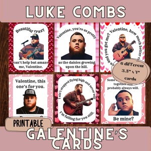 Luke Combs Tarjetas de San Valentín, Tarjeta de San Valentín imprimible, Luke Combs Valentine, Country Valentine, Música Country, Galentines, Letras