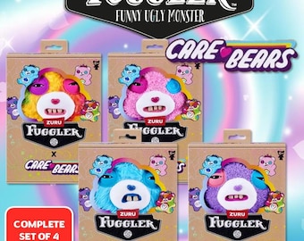 Set di 4 peluche Fuggler degli Orsetti del Cuore – Personaggi di peluche da collezione – 22 cm – Nuovi di zecca