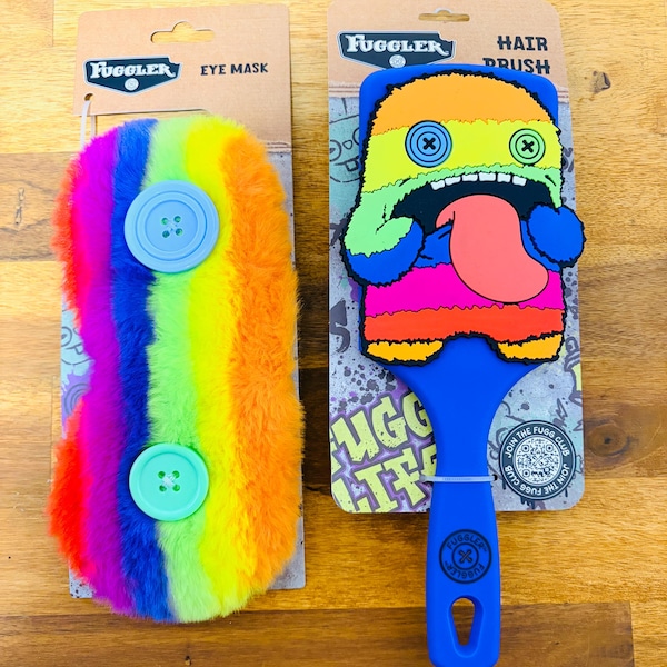 Fuggler - Oggah Boogah - Rainbow Hair Brush and Sleeping Mask Pack!  Beauty Pack!