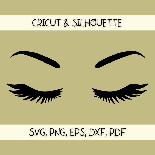Women's Eyebrows and Eyelashes SVG File | Makeup Eye Mask SVG | png, dxf, eps, pdf, svg | Immediate File Download