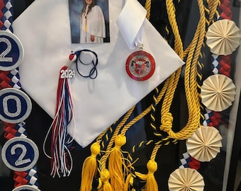 Custom Ribbon Graduation Stole Lei, Class of 2026, Handmade Statement Piece