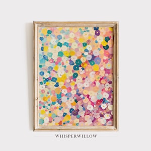 Colorful Floral Pastel Abstract Digital Painting, PRINTABLE Download, Vibrant Modern Botanical Decor, Pastel Flowers, Bohemian & Eclectic