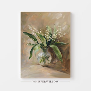 Lily of the Valley CANVAS Wall Art - Vintage Floral Bouquet, Elegant Botanical Still Life, Beautiful Classic Country Decor