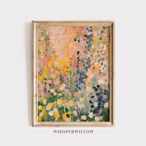 Abstract Impressionist Flower Garden Digital Painting, PRINTABLE Download, Modern Wall Decor, Elegant Contemporary Art, Expressive Design